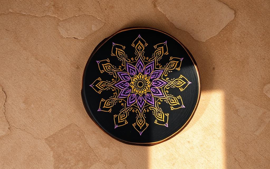 Mandala pintada à mão 20 cm